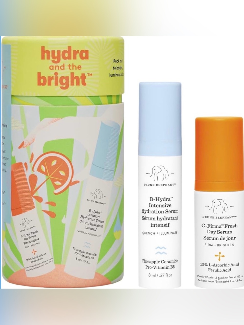 Drunk Elephant Hydra & Bright Serum Duo set+ Chibi Jelly Lip Stain & Cheek Tint - Picture 5 of 6